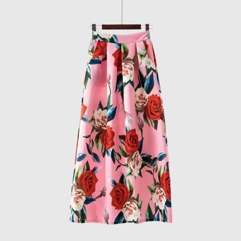 Women's Smooth Fabric Long A-line Skirt